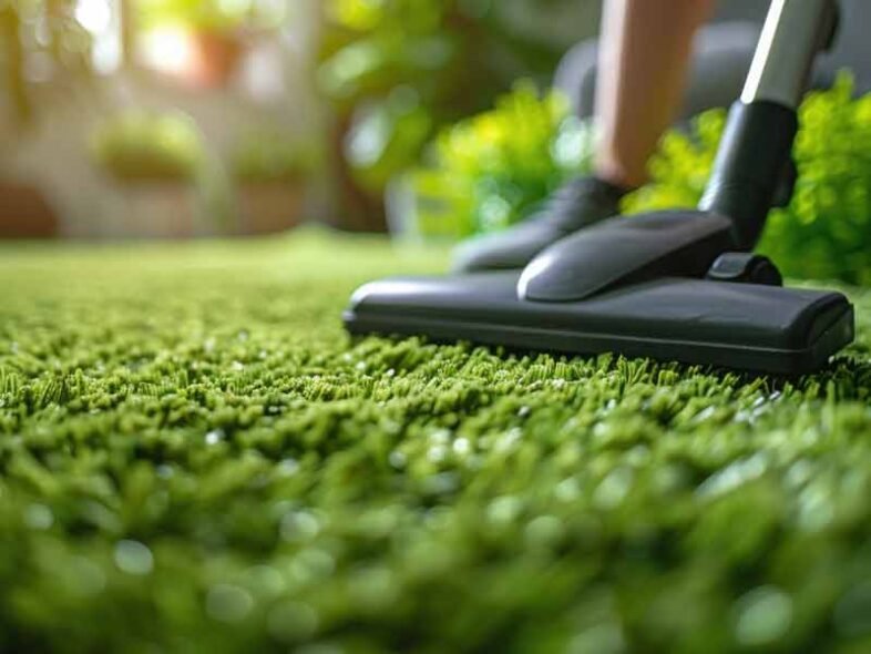 cleaning putting green