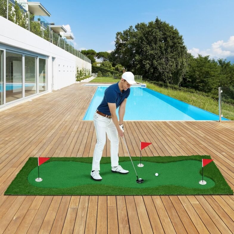 tangkula-10-ft-golf-putting-green-large-professional-golf-training-mat-with-realistic-artificial-grass-turf-3-holes-3-fl-4